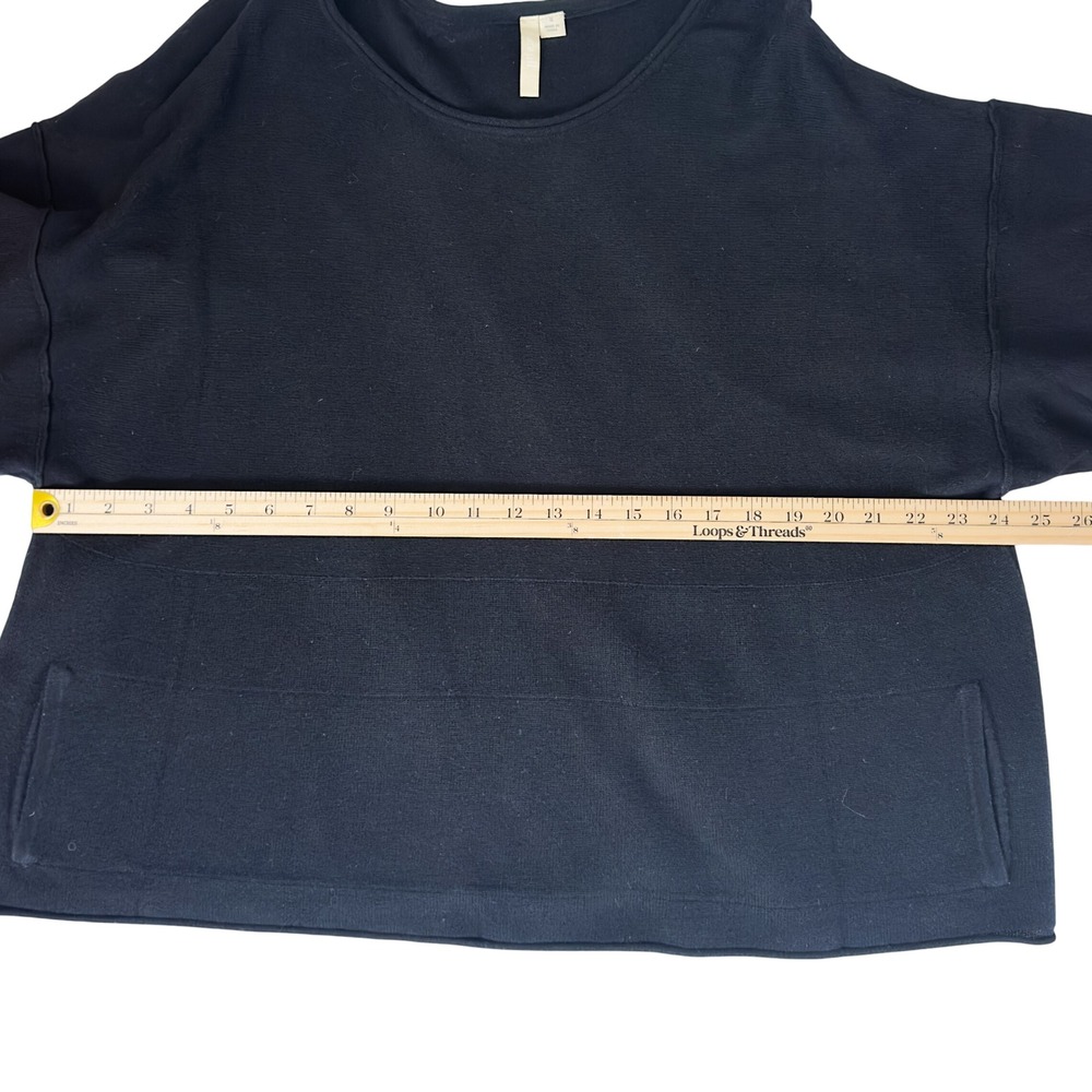 Pure‎ Jill Cotton Cashmere Knit Top Black Oversized Boxy Minimalist Sweater S - Picture 3 of 9